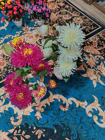 Декоративные цветы: Искусственные горшечные цветы - Яркие декоративные композиции в белых — 12