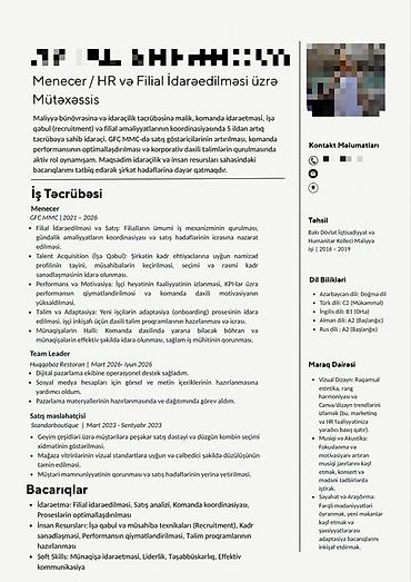 iş el: 📑Peşəkar CV və Resume Hazırlanması - Sektordan və vəzifədən asılı — 2