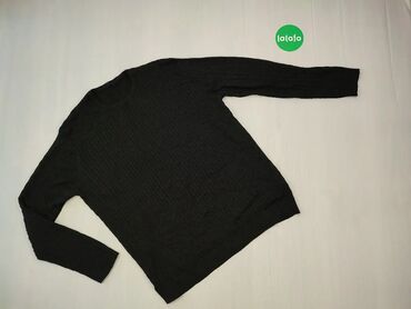 Bluzki: Sweter, 2XL (EU 44), wzór - Jednolity kolor, kolor - Czarny