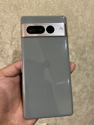 корпоративные симки: Google Pixel 7 Pro, Колдонулган, 128 ГБ, түсү - Боз, 1 SIM, eSIM