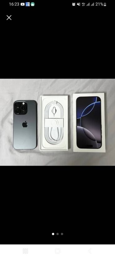 телифоны: IPhone 16 Pro, 256 ГБ, Black Titanium, Коробка, 100 %