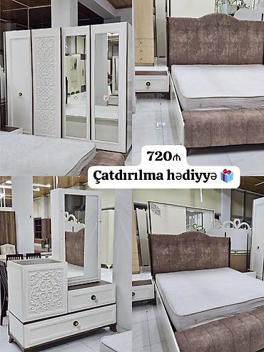 Yataq dəsti satılır çatdırılma daxil 720₼. Matrası var.Ünvan