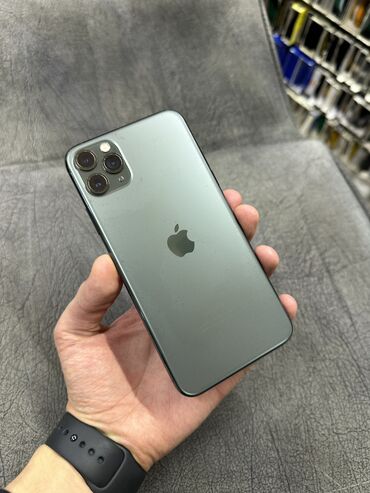 Apple iPhone: IPhone 11 Pro Max, Б/у, 256 ГБ, Зеленый, Защитное стекло, Чехол, 100 %