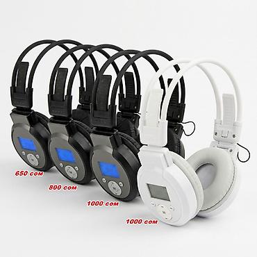 Наушники плеер радио MJ-168 Hi-Fi MP3 FM - белые, черные
