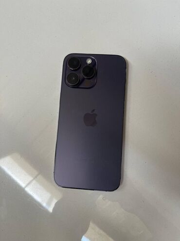 Apple iPhone: IPhone 14 Pro Max, 256 GB, Deep Purple, Qırıq, Barmaq izi, Simsiz şarj