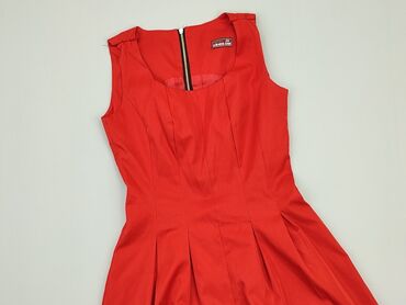 czerwona sukienki satyna: Sukienka, S, stan - Bardzo dobry