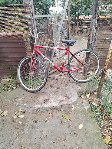 velosiped sini: Qırmızı rəngli şəhər tipli velosiped - Korpus: klassik polad çərçivə — 1