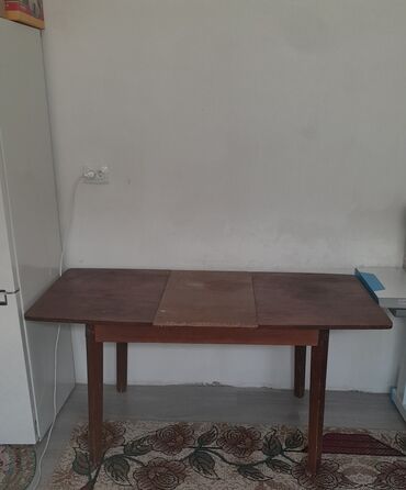 стол раздвижной тумба: Кухонный Стол, цвет - Коричневый, Б/у