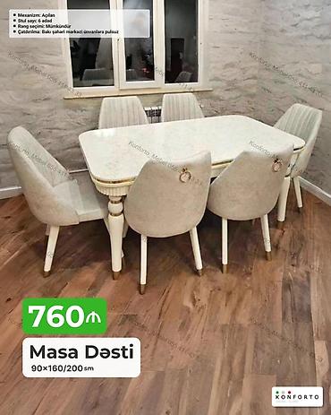 Masa Dəsti – 90×160/200 sm - Mexanizm: açılan masa (uzadıla bilən) -