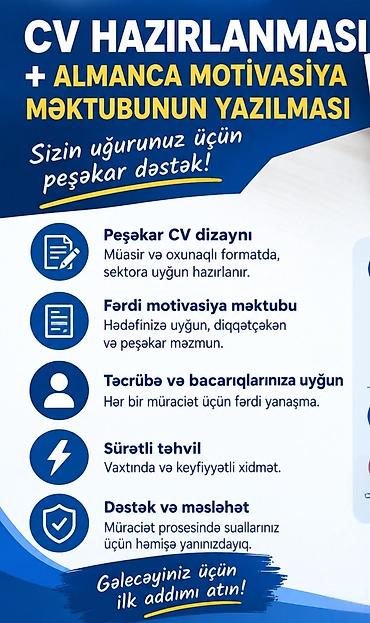 alman apteki: Xidmət: CV hazırlanması və alman dilində motivasiya məktubunun — 1