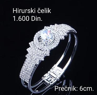 medicinski celik nakit: Elegantna narukvica od hirurškog čelika sa bogatim cirkonskim — 1