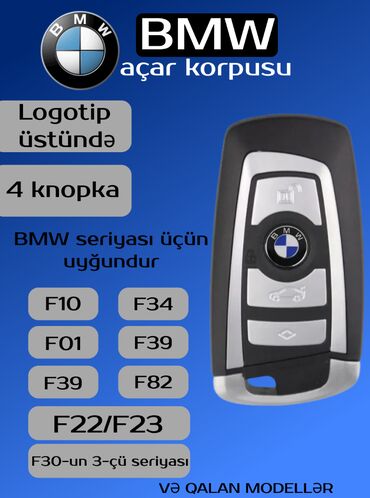 yan güzgülər s: BMW üçün 4 Düyməli Ağıllı Avtomobil Alışdıran Açar Korpusu; gümüşlü