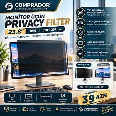 🛡 Screen Protector 23.8" (16:9) – 528×297mm 23.8 düym, 16:9 formatlı