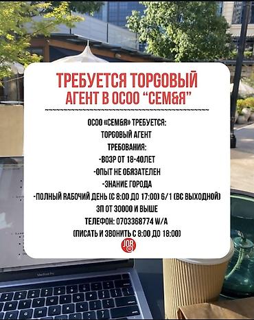 работа бишкек кассир: Вакансия: Торговый агент в ОСОО «Семья» Требования: - Возраст: 18–40 — 1