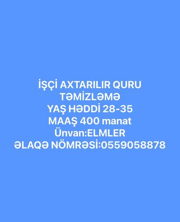 otel elanlari 2021: Xadimə tələb olunur, Aylıq ödəniş, 30-45 yaş, Təcrübəsiz
