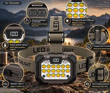 реально: Налобный фонарь Headlight YD-09 - Мощный COB-свет: теплый и белый — 3