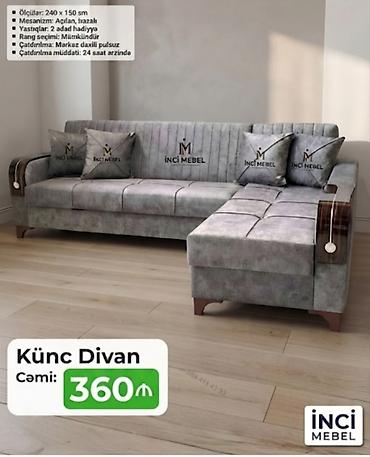 Divanlar: Künc divan, Yeni, Açılan, Bazalı, Parça, Şəhərdaxili pulsuz çatdırılma — 1
