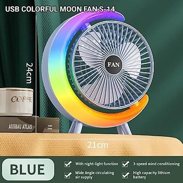 mini usb ventilator: LED işıqlı masaüstü sərinkeş S14 . ❄️ Sərinlik artıq bir zəng qədər — 10
