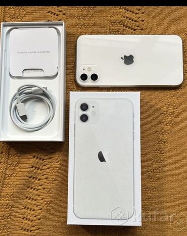 prodaju apple iphone: IPhone 11, Новый, 128 ГБ, Белый, Зарядное устройство, Защитное стекло, Чехол, 100 %