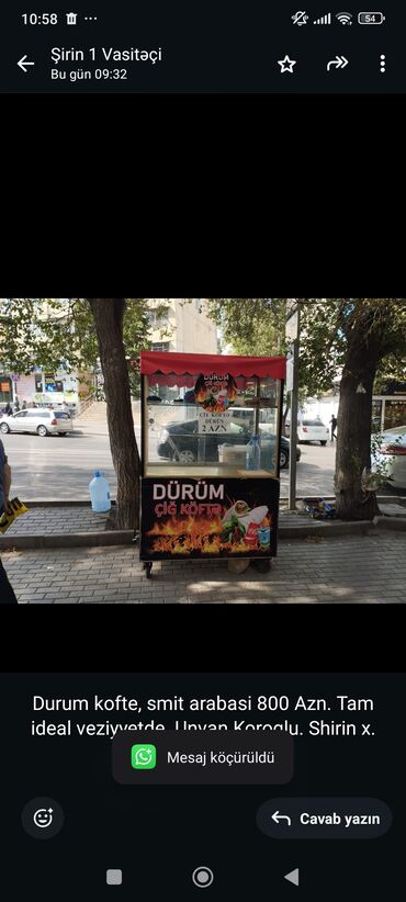 Mətbəx mebeli: Durum kofte, smit arabasi 800 Azn. Tam ideal veziyyetde. Unvan