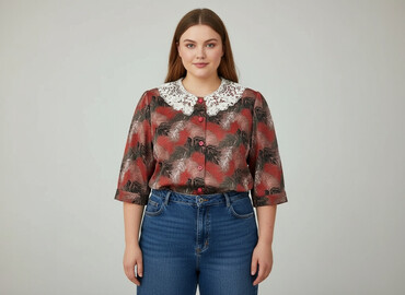 bluzka z kotem damska: Women's blouse, size 4XL