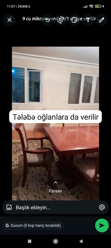 makler xidmeti: 9 cu mikrorayonda 9/1 aileye verilir Nəsimi metrosuna Zərifə Əliyeva