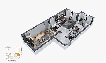 жк гармония: 2 комнаты, 80 м², Юнусалиева/Суванбердиева Элитка, 10 этаж, ПСО (под самоотделку) — 1