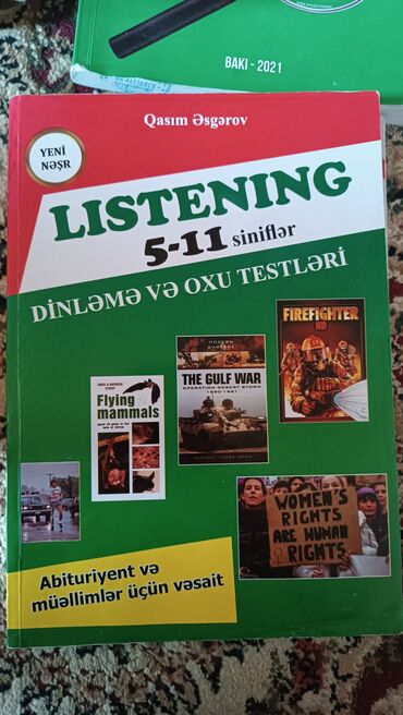 Kitablar, jurnallar, CD, DVD: Qasım Əsgərov Listening 5-11 siniflər dinləmə və oxu testləri qiyməti