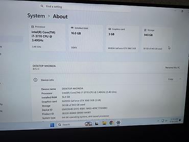 Masaüstü kompüterlər və iş stansiyaları: Gaming masaüstü kompüter (tam set) Texniki göstəricilər: - Prosessor — 3