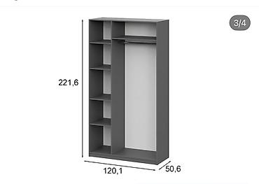 standing mirror: Шкаф-купе/распашной трехдверный современный дизайн, цвет графит — 2