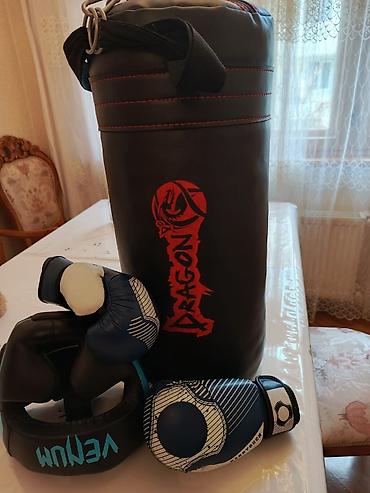 boks sekilleri: Boks/MMA üçün komplekt - Qum torbası: “DRAGON” loqolu, silindrik — 2