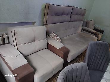 Divan və kreslo dəstləri: Künc divan və 2 ədəd kreslodan ibarət yumşaq mebel dəsti - Tərkib: 1 — 4