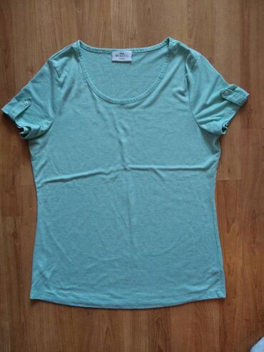 crop top c: Majica na kratke rukave, L (EU 52), bоја - Zelena, Pamuk