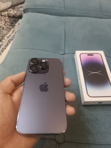 фото оборудование: IPhone 14 Pro, 256 ГБ, Deep Purple, Заряддоочу түзүлүш, Коргоочу айнек, Каптама, 85 %