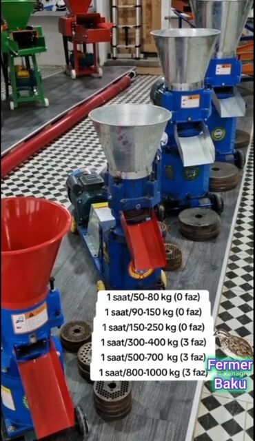 Yağ çəkən aparatlar: ● Qranulator. Pellet. Yemi patron şəkilində hazırlayan. 4 Kw. 220V