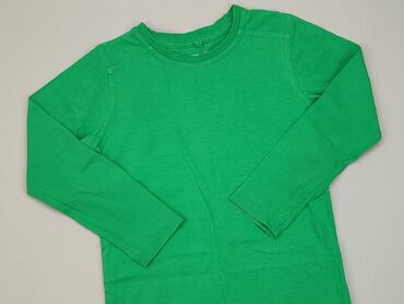 zielona bluzka z długim rękawem: Bluzka, 8 lat, 122-128 cm, stan - Dobry