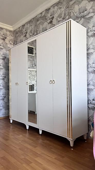 mebel materialı: Yeni, 5 qapı, Güzgülü, Ağ, Açılan, Düz dolab — 1