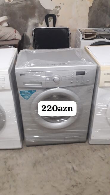 Qabyuyan maşınlar: LG paltaryuyan maşın, ön yükləməli, gümüşü rəng. - Inverter Direct