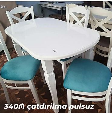 Masa və oturacaq dəstləri: Mətbəx üçün, Yeni, Açılmayan, Dördbucaq masa, 4 stul — 25