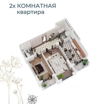 квартира ботанический сад: 2 комнаты, 80 м², 3 этаж