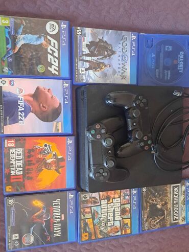 Fizika: Sony Playstation 4 slim 1TB. Ideal veziyyetde. Hec bir problemi yoxdu