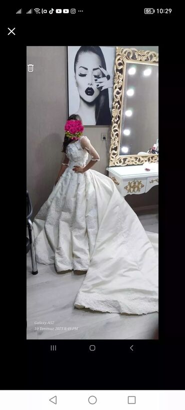 Toy paltarları: Gəlinik tecili satlır 200 azn yox❌100 azn arxası şilefdi maye — 10