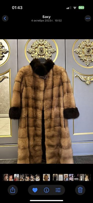 Kürklər: Mink kürk palto - Model: Uzun, düz kəsim - Material: Təbii mink (xəz — 1