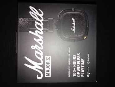 наушники с микрофоном: Новый Беспроводные (Bluetooth) Наушники, Marshall, цвет - Черный