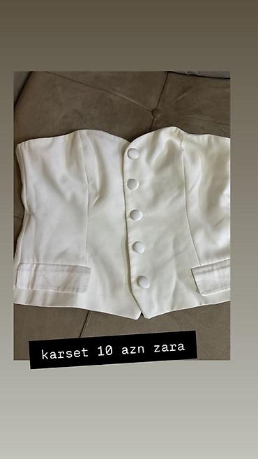 batinka herbi: Zara markalı ağ korset-top - Rəng: ağ (soft/saten görünüşlü parça) - — 1