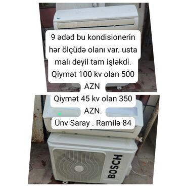 işlənmiş kondisonerlər: Kondisioner İşlənmiş, 100-dən çox kv. m