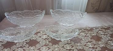 usta ləvazimatları: Kristal qab dəsti - Material: şəffaf kəsimli kristal/şüşə - Komplekt — 1