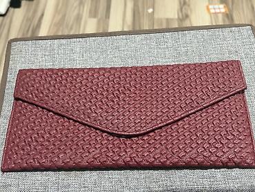 pul yığmaq ucun qab: Bordo rəngli toxuma naxışlı zərf-cüzdan Yeni - Zərif zərf (envelope) — 1