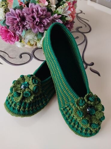 Домашние тапочки: Домашние тапочки, 38, Новый, цвет - Зеленый, Самовывоз — 4