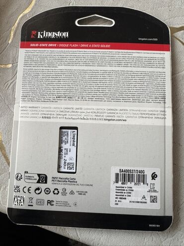 yaddaş diski: Daxili SSD disk Kingston, 240 GB, 2.5"
